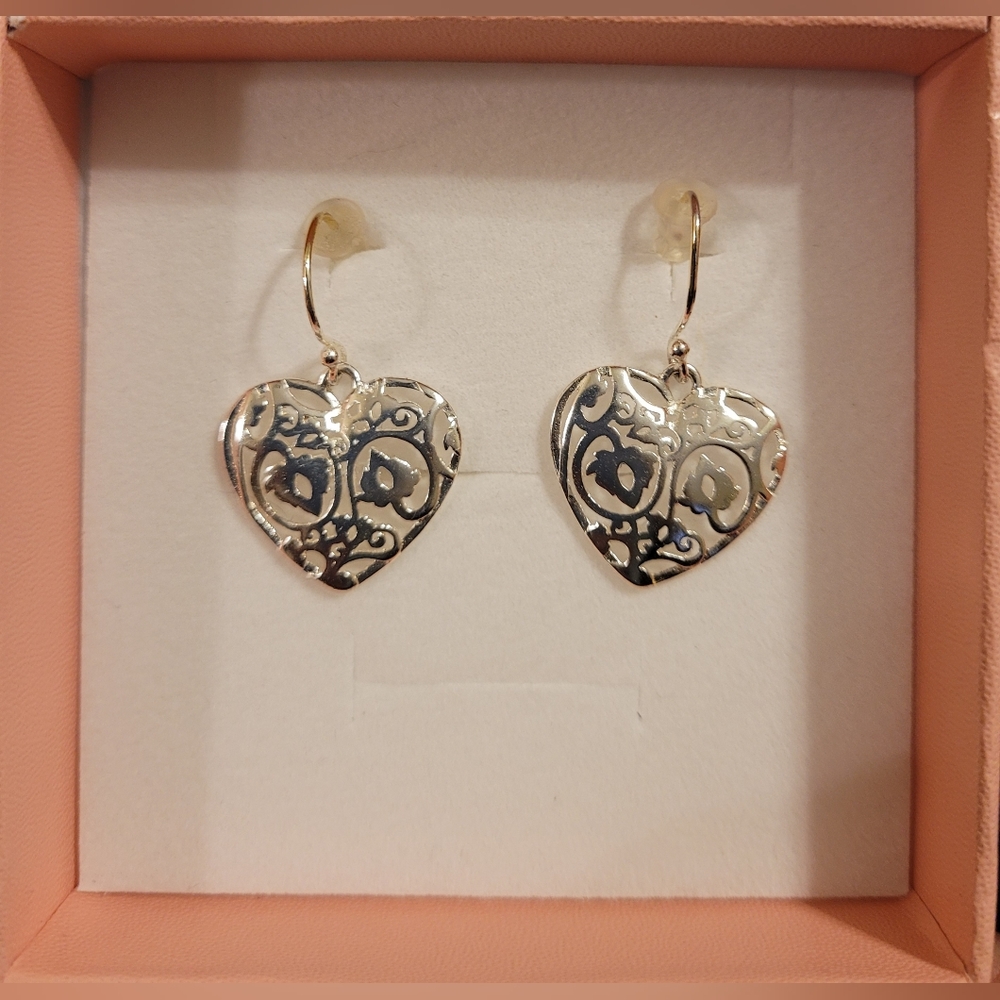 Sterling Silver Heart Cut-Out Earrings